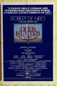 5d114 DEER HUNTER blue style 1sh '78 Robert De Niro, Michael Cimino directed, Mantel artwork!