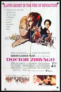 5d136 DOCTOR ZHIVAGO int'l 1sh R71 Sharif, Julie Christie, David Lean English epic, Terpning art!