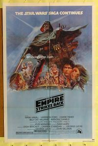 5d169 EMPIRE STRIKES BACK style B 1sh '80 George Lucas sci-fi classic, cool artwork by Tom Jung!