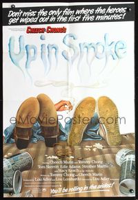 5d900 UP IN SMOKE passed out English 1sh '78 Cheech & Chong marijuana drug classic, different art!