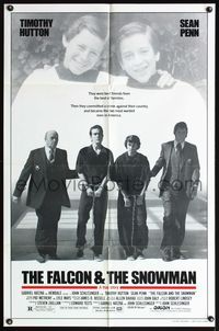 5d188 FALCON & THE SNOWMAN 1sh '85 Sean Penn, Timothy Hutton, John Schlesigner directed!