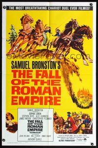 5d190 FALL OF THE ROMAN EMPIRE 1sh '64 Anthony Mann, Sophia Loren, cool gladiator artwork!