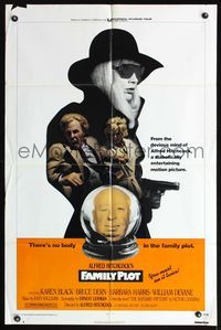 5d196 FAMILY PLOT 1sh '76 from the mind of devious Alfred Hitchcock, Karen Black, Bruce Dern!