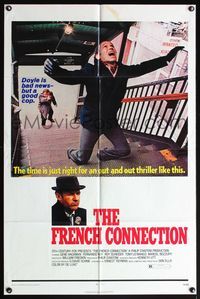 5d235 FRENCH CONNECTION 1sh '71 Gene Hackman in movie chase climax, directed by William Friedkin!