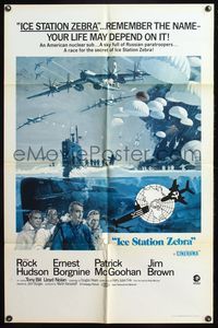 5d338 ICE STATION ZEBRA 1sh R72 Rock Hudson, Jim Brown, Ernest Borgnine, Cinerama!