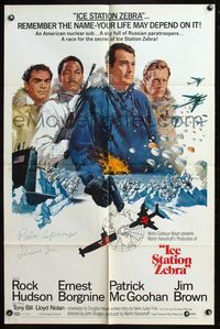 5d339 ICE STATION ZEBRA style A 1sh '69 Rock Hudson, Jim Brown & Ernest Borgnine!