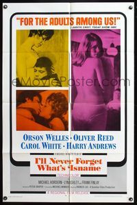 5d351 I'LL NEVER FORGET WHAT'S'ISNAME 1sh '68 Orson Welles, sexy Carol White, Michael Winner