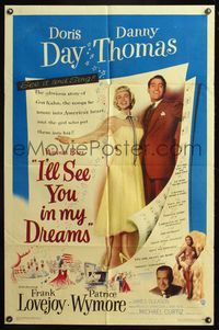 5d353 I'LL SEE YOU IN MY DREAMS 1sh '52 Doris Day & Danny Thomas are Makin' Whoopee!