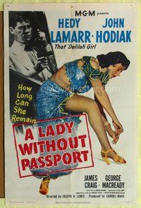 5d398 LADY WITHOUT PASSPORT 1sh '50 sexiest barely-clad Hedy Lamarr in harem girl costume!