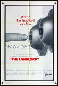 5d402 LANDLORD 1sh '70 erotic image of finger pushing doorbell, directed by Hal Ashby!