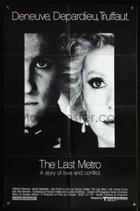 5d419 LAST METRO 1sh '80 Catherine Deneuve, Gerard Depardieu, Francois Truffaut