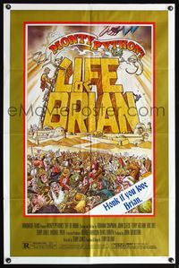 5d422 LIFE OF BRIAN style B 1sh '79 Monty Python, great wacky William Stout artwork!