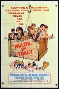 5d446 MADE IN ITALY 1sh '67 Sylva Koscina, Virna Lisi & Anna Magnani in a crate!