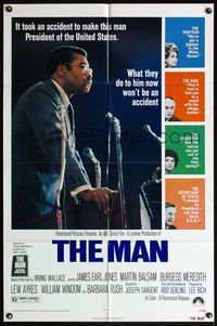 5d462 MAN 1sh '72 James Earl Jones as the 1st pretend black U.S. President, written by Rod Serling!