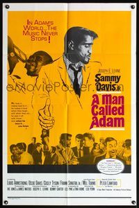 5d465 MAN CALLED ADAM 1sh '66 great images of Sammy Davis Jr., Louis Armstrong playing trumpet!