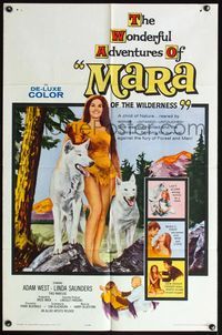 5d474 MARA OF THE WILDERNESS 1sh '65 sexy wolf-girl Lori Saunders, untamed, untouched!