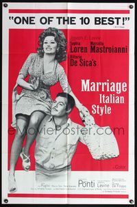 5d479 MARRIAGE ITALIAN STYLE 1sh '64 Matrimonio all'Italiana, Sophia Loren, Mastroianni, de Sica!