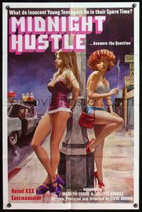 5d489 MIDNIGHT HUSTLE 1sh '78 great sexy artwork of innocent young teens as hookers!