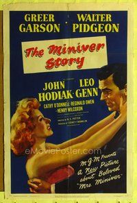 5d491 MINIVER STORY 1sh '50 Greer Garson, Walter Pidgeon, John Hodiak, Leo Genn