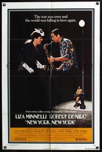 5d519 NEW YORK NEW YORK style B 1sh '77 Robert De Niro plays sax while Liza Minnelli sings!