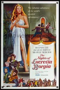 5d533 NIGHTS OF LUCRETIA BORGIA 1sh '60 Grieco's Le Notti di Lucrezia Borgia, sexy Belinda Lee!