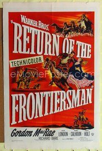 5d653 RETURN OF THE FRONTIERSMAN 1sh '50 art of Gordon MacRae on horseback grabbing Julie London!