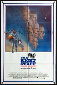 5d656 RIGHT STUFF 1sh '83 great Tom Jung montage art of the first NASA astronauts!