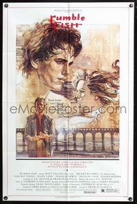 5d671 RUMBLE FISH 1sh '83 Francis Ford Coppola, great art of Matt Dillon by John Solie!