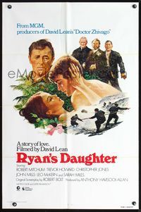 5d674 RYAN'S DAUGHTER int'l 1sh R70s David Lean, Sarah Miles, different Terpning artwork!