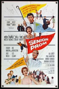 5d696 SENIOR PROM 1sh '58 Louis Prima, Tom Laughlin, loving, laughing, swinging & singing!