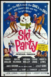 5d742 SKI PARTY 1sh '65 Frankie Avalon, Dwayne Hickman, where the he's meet the she's on skis!