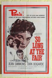 5d756 SO LONG AT THE FAIR 1sh '50 Antony Darnborough & Terence Fisher, sexy Jean Simmons!