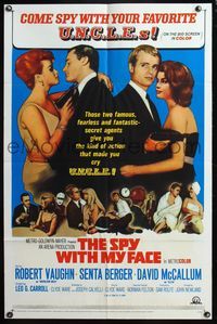 5d771 SPY WITH MY FACE 1sh '66 Robert Vaughn, David McCallum & sexy girls, Man from U.N.C.L.E.!