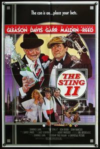 5d783 STING 2 1sh '83 Jackie Gleason, Mac Davis, Teri Garr, gambling sequel, cool Struzan art!