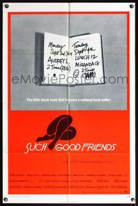 5d793 SUCH GOOD FRIENDS 1sh '72 Otto Preminger, image of little black book, Saul Bass art!