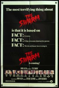 5d802 SWARM advance 1sh '78 Irwin Allen directed, Michael Caine, Katharine Ross, killer bees!