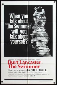 5d805 SWIMMER 1sh '68 Burt Lancaster, directed by Frank Perry, will you talk about yourself?