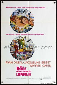 5d849 THIEF WHO CAME TO DINNER 1sh '73 Ryan O'Neal, Jacqueline Bisset, a diamond worth $6,000,000!