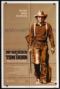 5d870 TOM HORN 1sh '80 they couldn't bring enough men to bring Steve McQueen down!