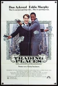 5d877 TRADING PLACES 1sh '83 Dan Aykroyd & Eddie Murphy are getting rich & getting even!