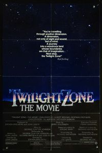 5d884 TWILIGHT ZONE int'l 1sh '83 Joe Dante, Steven Spielberg, John Landis, Rod Serling TV series!