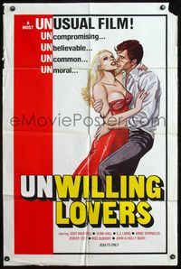 5d899 UNWILLING LOVERS 1sh '77 uncompromising, unbelievable, great art of very sexy Jody Maxwell!