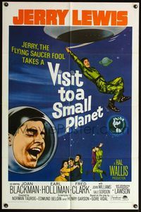 5d913 VISIT TO A SMALL PLANET 1sh R66 Jerry Lewis, the flying saucer fool, visits Earth from space!