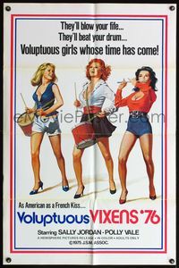 5d915 VOLUPTUOUS VIXENS '76 1sh '75 they'll beat your drum, artwork of sexy girls!