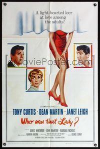 5d940 WHO WAS THAT LADY 1sh '60 Tony Curtis, sexy Janet Leigh & Dean Martin!