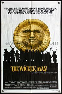 5d947 WICKER MAN 1sh R80 Christopher Lee, Britt Ekland, cult horror classic!