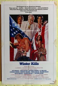 5d961 WINTER KILLS 1sh '79 Jeff Bridges, John Huston, great John Solie art!