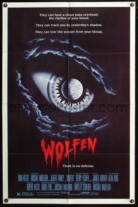 5d964 WOLFEN int'l 1sh '81 really cool horror art of moon & clouds as eye, There is no defense!