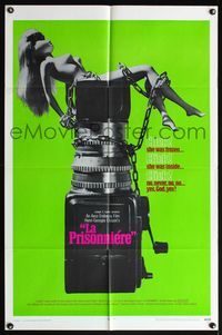 5d965 WOMAN IN CHAINS 1sh '68 Henri Clouzot's La Prisonniere, image of Barbie chained to camera!