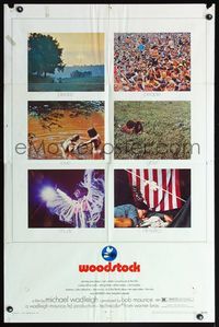 5d971 WOODSTOCK 1sh '70 six images of the most classic rock & roll concert!